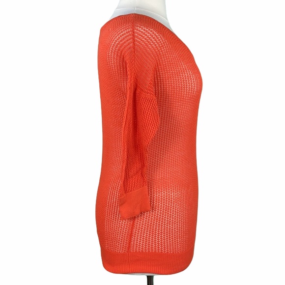 Torrid Red/Orange Open Weave Scoop Neck Sweater - Picture 5 of 13